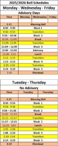 SMS 2025-26 Bell Schedule