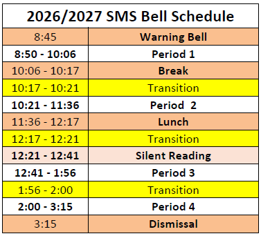 2025 - 26 Bell Schedule